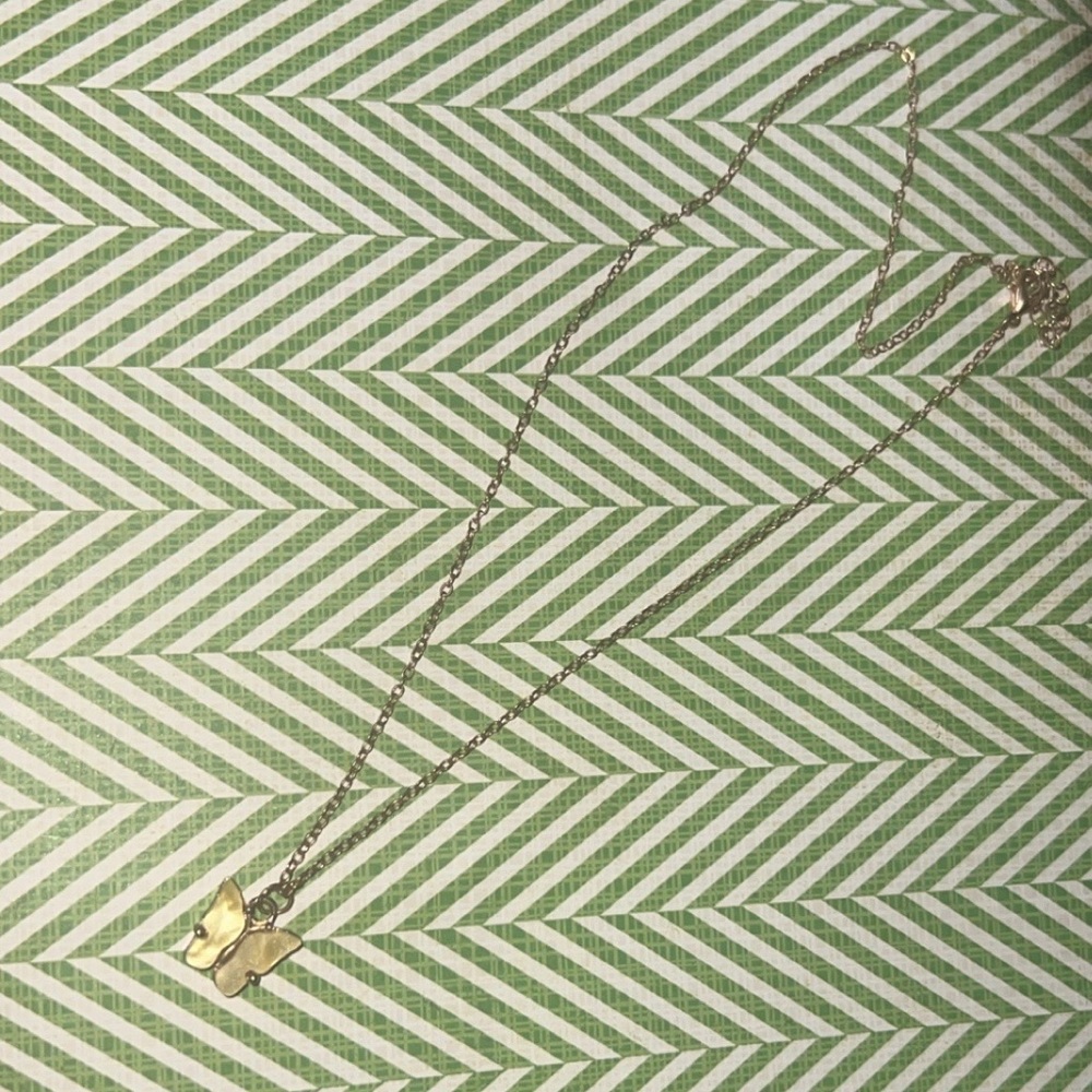 Gold Butterfly Pendant Necklace